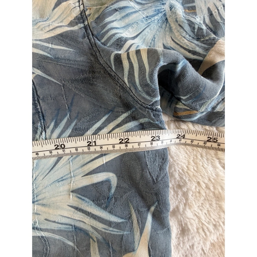 Tommy Bahama Hawaiian 100% Silk Shirt Men L Blue Floral Button Up Pocket - Picture 7 of 7